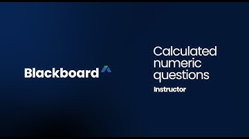 Calculated Numeric Questions in Blackboard