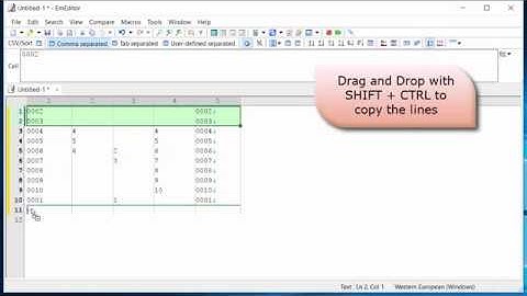 EmEditor - CSV Drag and Drop