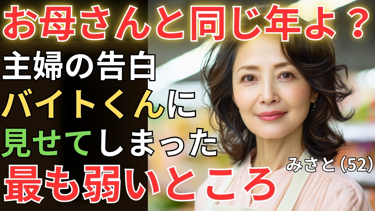 【シニア恋愛】息子世代の彼に心奪われて【主婦の告白】