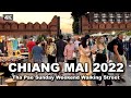 【🇹🇭 4K】Walking Tha Pae Sunday Walking Street in Chiang Mai | Feb 2022