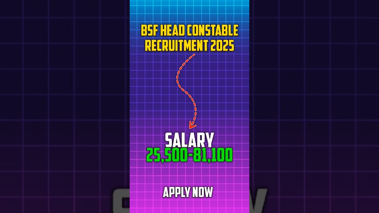 BSF Recruitment Notification 2025 | Head Constable (RO & RM) | 