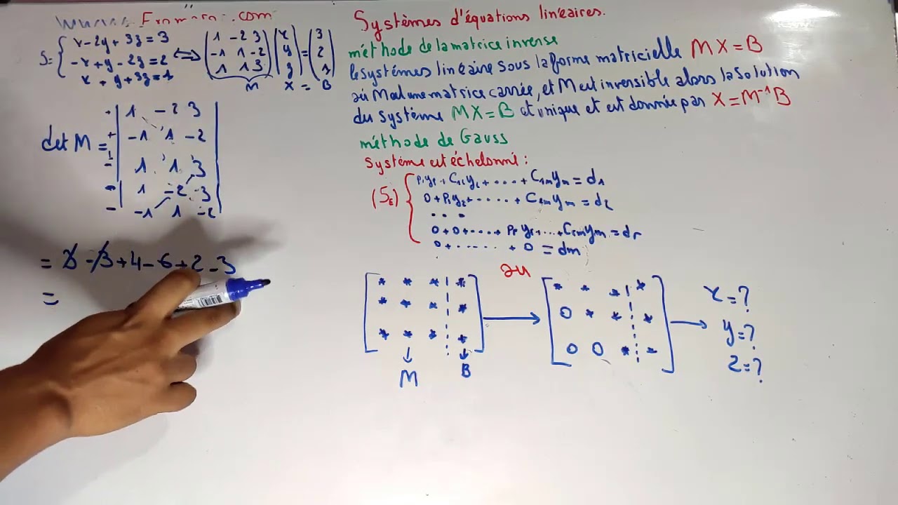 Systèmes linéaires : Méthode de Gauss - partie 2