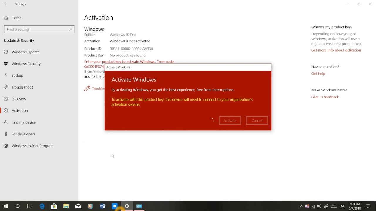 how to activate windows 10 entreprise version 1803