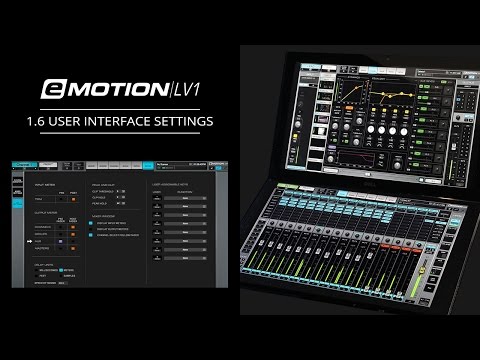 eMotion LV1 Tutorial 1.6: Setup Window – User Interface Settings