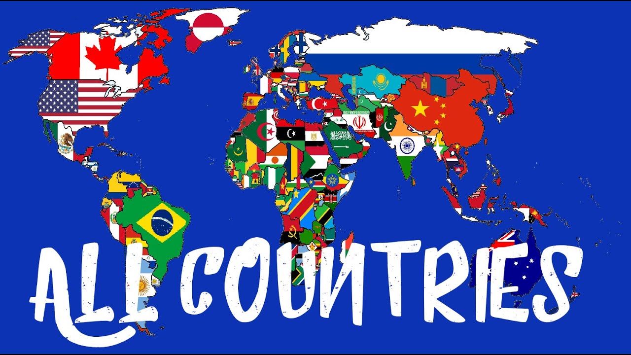 ALL 197 COUNTRIES IN THE WORLD IN MAP FLAG 🌎 YouTube