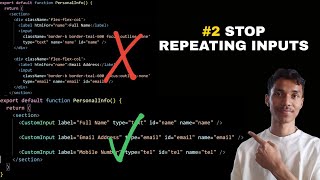 #2 Stop Repeating inputs in React form! build a Reusable Input Component 