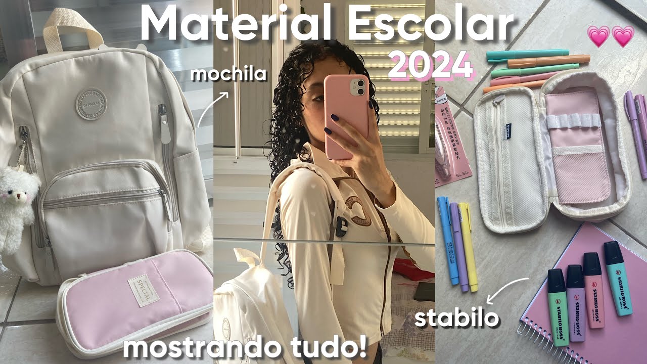 mostrando meu MATERIAL ESCOLAR 2024 | Stabilo, canetas e cadernos💗