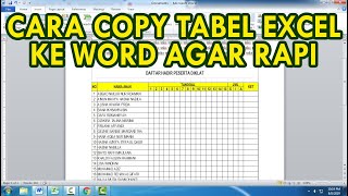 Cara Copy Tabel Excel ke Word Agar Rapi dan Tidak Berantakan