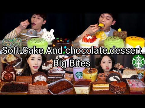 Asmr Eating Soft Creamy Cake And Chocolate Tiramisu dessert | 3x Speed | Asmr mukbang