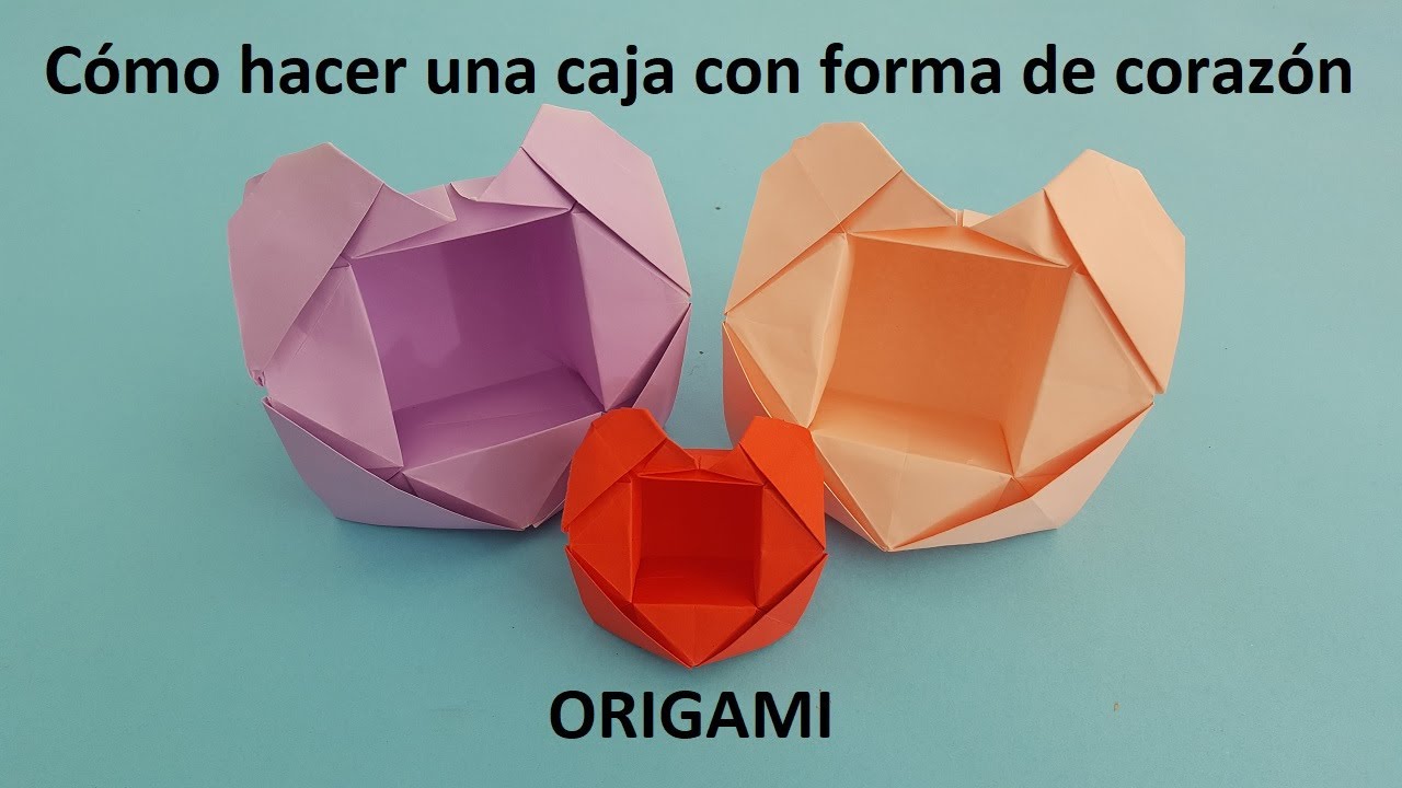 ⩥ Cómo hacer una CAJA de CORAZÓN de papel Origami PASO A PASO YouTube