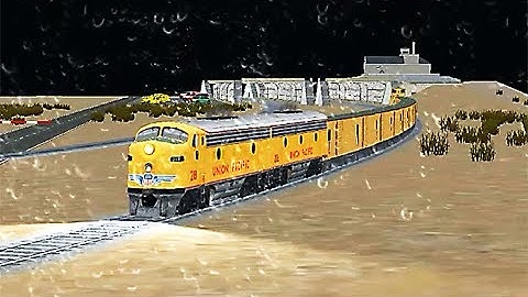 Train Sim - Desert Using EMD F9 UP at Rainy Night - Simulasi Kereta Api