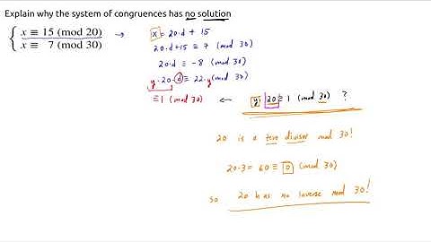Example: A system of congruences with no solution