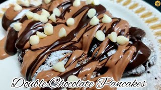 Double Chocolate Pancake | Make Fluffy Pancakes without Eggs | Breakfast Recipe ~ Simply Swaadist