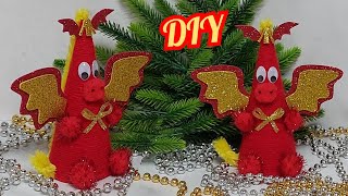 🐲СИМВОЛ 2024 года🐲МИЛАХА ДРАКОН своими руками. Новогодние поделки. Dragon. DIY Christmas crafts.