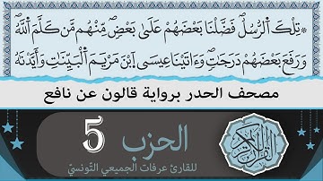 ختمة القران الكريم حدرا برواية قالون عن نافع | الحزب 5 | القارئ عرفات الجميعي التونسي