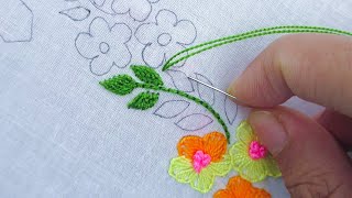 Hand Embroidery Simple and Easy Neck Line Embroidery Design for Dress Beautiful Buttonhole Stitch