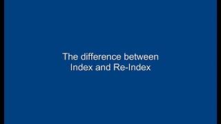 Concordance Training 08: Index and Reindex