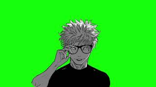 Gojo Saturo In Gles Manga Animation Jujutsu Kaisen Manga Animation Green Screen Background