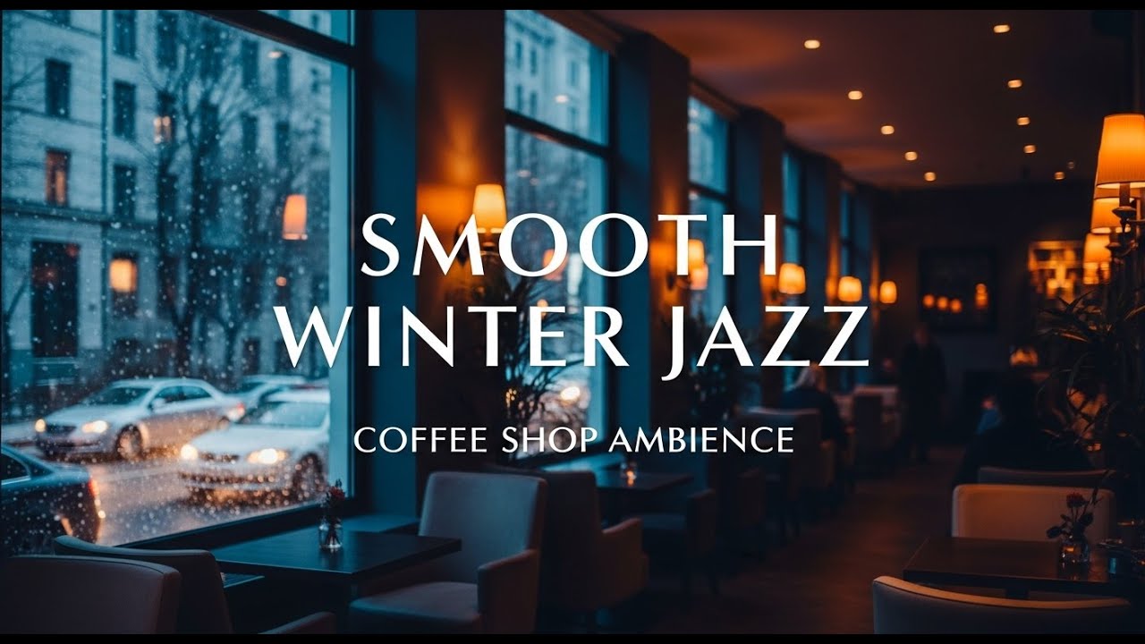 🔴 Calm Winter Night & Relaxing Jazz Background Music ,Cozy Coffee Shop Ambience with Soft Jazz Music