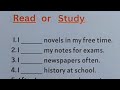 English Grammar Exercise - READ | STUDY | when do you use it?