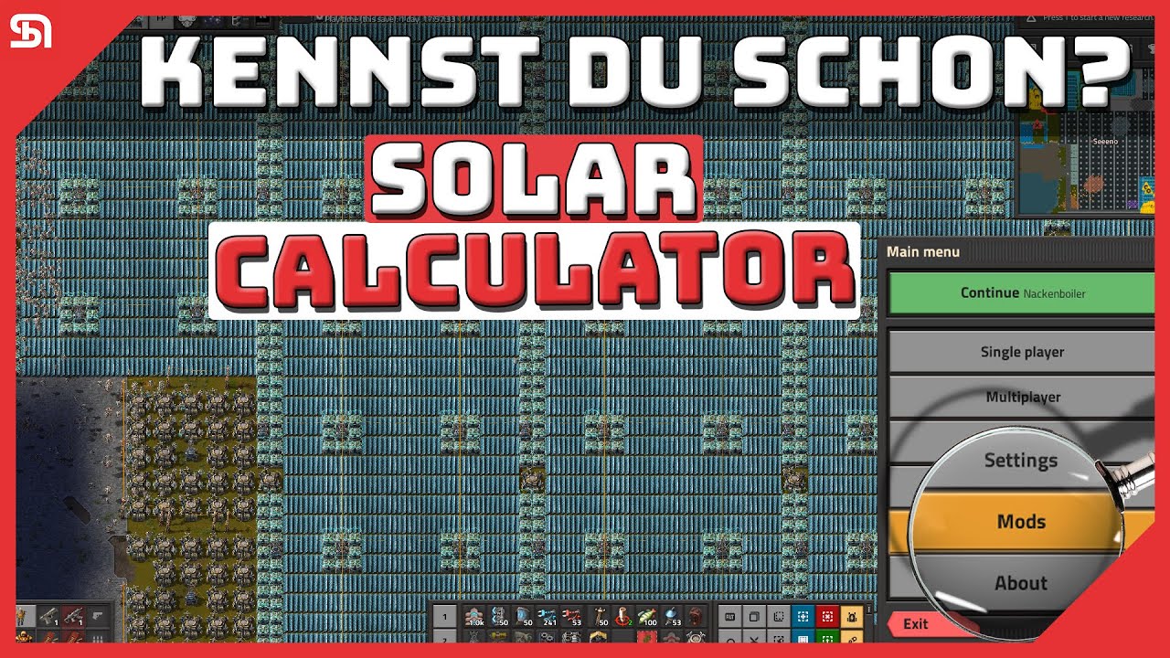 SOLAR CALCULATOR Factorio Mod Deutsch YouTube