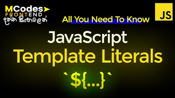 JavaScript template literal Every Developer Should Know (in Sinhala)