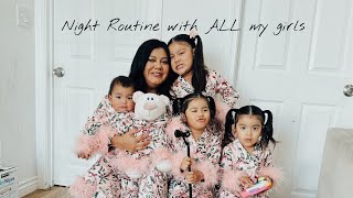 Night routine with my 6 year old, 2 year old twins and 1 year old twins !