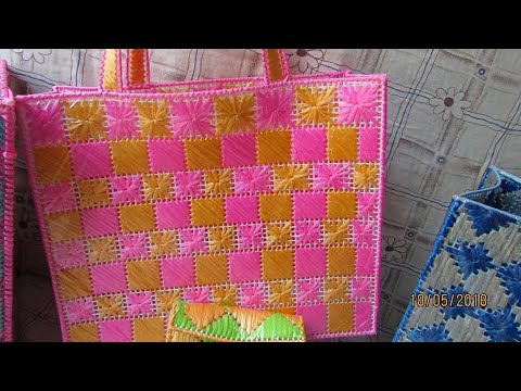 Baya micro Cornualles COMO HACER BOLSA DE RAFIA Y MAYA PLASTICA!! (Puntada cuadrada facil)plastic  canva - YouTube