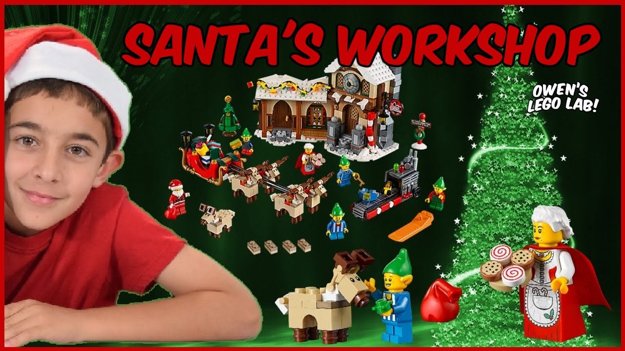 Santa in Workshop Building Toys Christmas Time