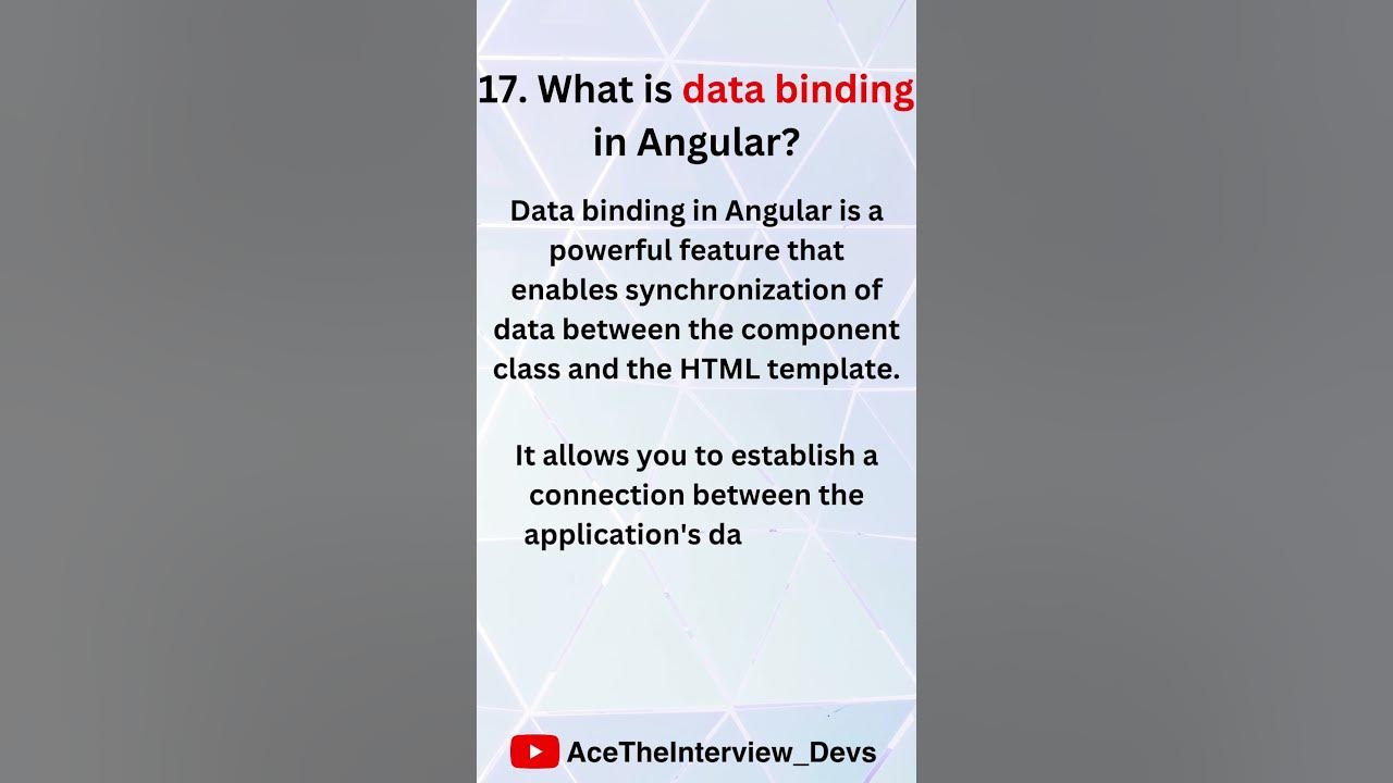 What is data binding in Angular? 🤔 Angular Interview Q&A angular 