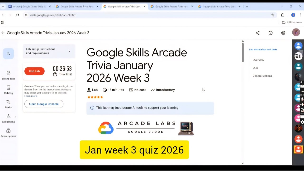 Google Skills Arcade Trivia January 2026 Week 3 quiz answer | Google arcade 2026 | Google arcade gcp