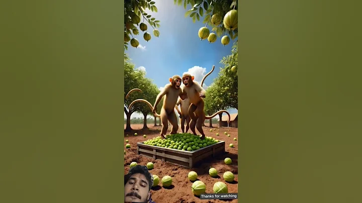 Farmer lays a trap to catch the monkeys but the monkeys eat the farmer's gooseberries 😭 #ai #farmer