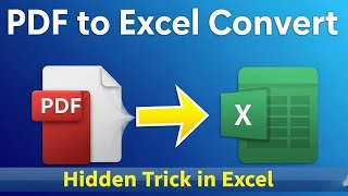 🚀 PDF to Excel Convert: The Hidden Trick in Excel (No Software Needed!)