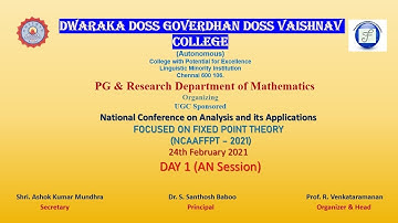 National Conference on Analysis and its Applications ( NCAAFFPT - 2021) DAY 1 (AN Session)