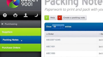 Packing Notes - Quality Management System - Direct 9001 help