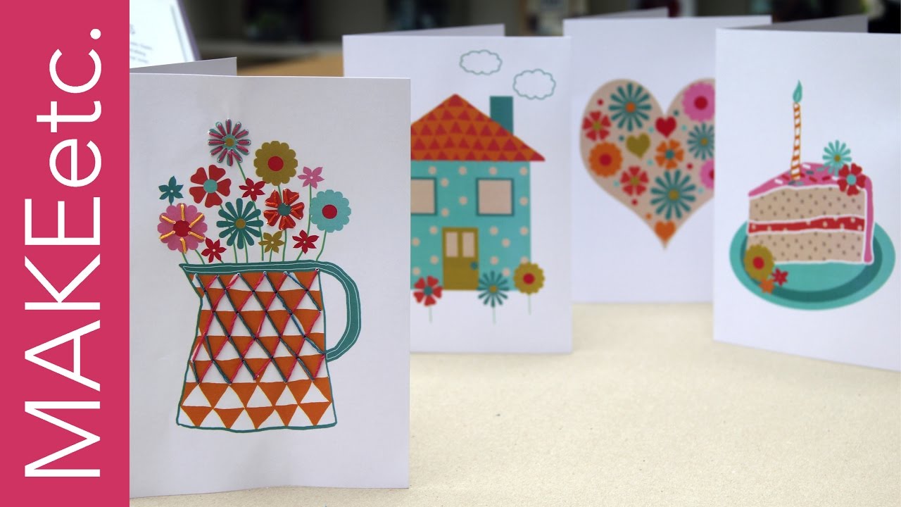 Greeting card paper embroidery 101