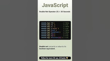 Double not operator in javascript #code #coding #htmlcss #reactjs #nodejs #music #learnprogramming