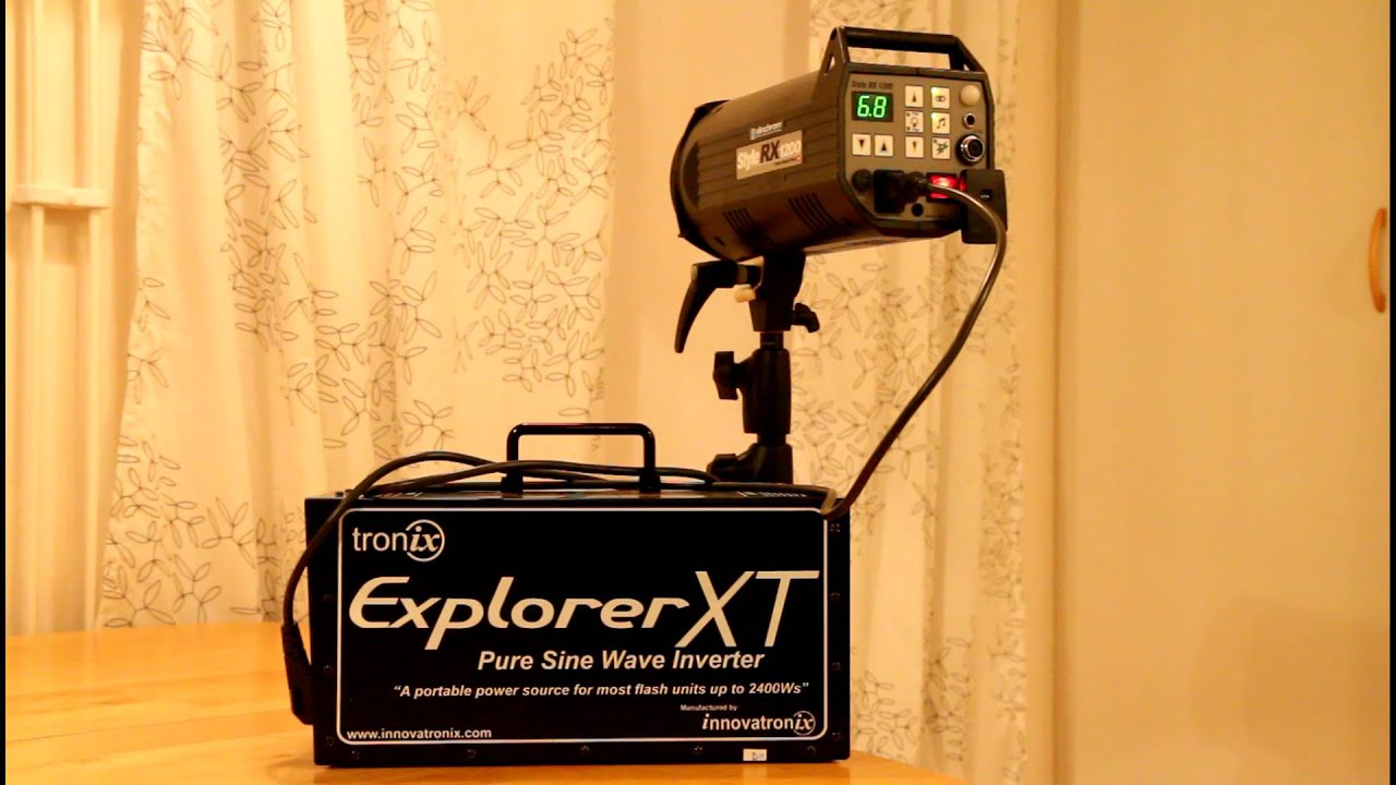 Tronix Explorer XT SE Powering Elinchrom 1200 RX Style - YouTube