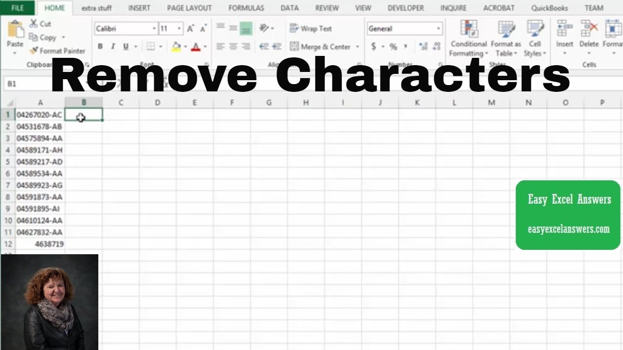 Update How to remove Characters from fields in Excel