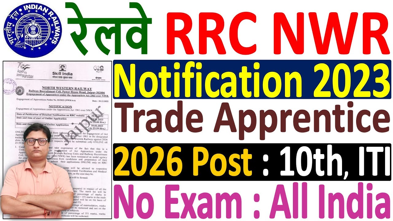 RRC NWR Apprentice Recruitment 2023 Notification | RRC NWR Apprentice Vacancy 2023 | रेलवे NWR भर्ती