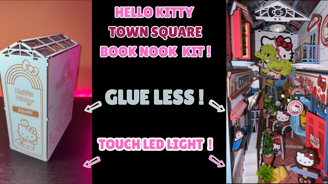 【希少】Hello Kitty Town Square Booknook Kit Amazon.com: Hands Craft DIY Miniature Kit Book Nook - Hello Kitty