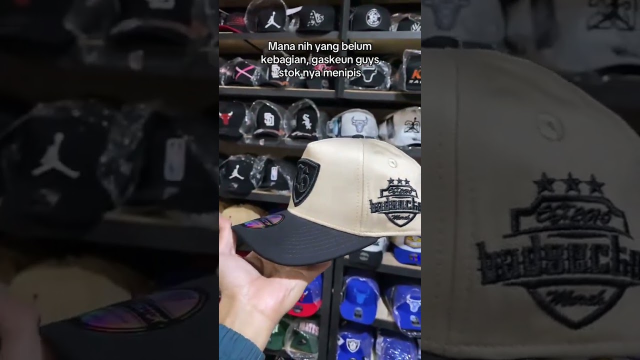 ￼Topi Baseball Premium Badsector Logo B Cream Hitam Visor Hitam Hight Quality 