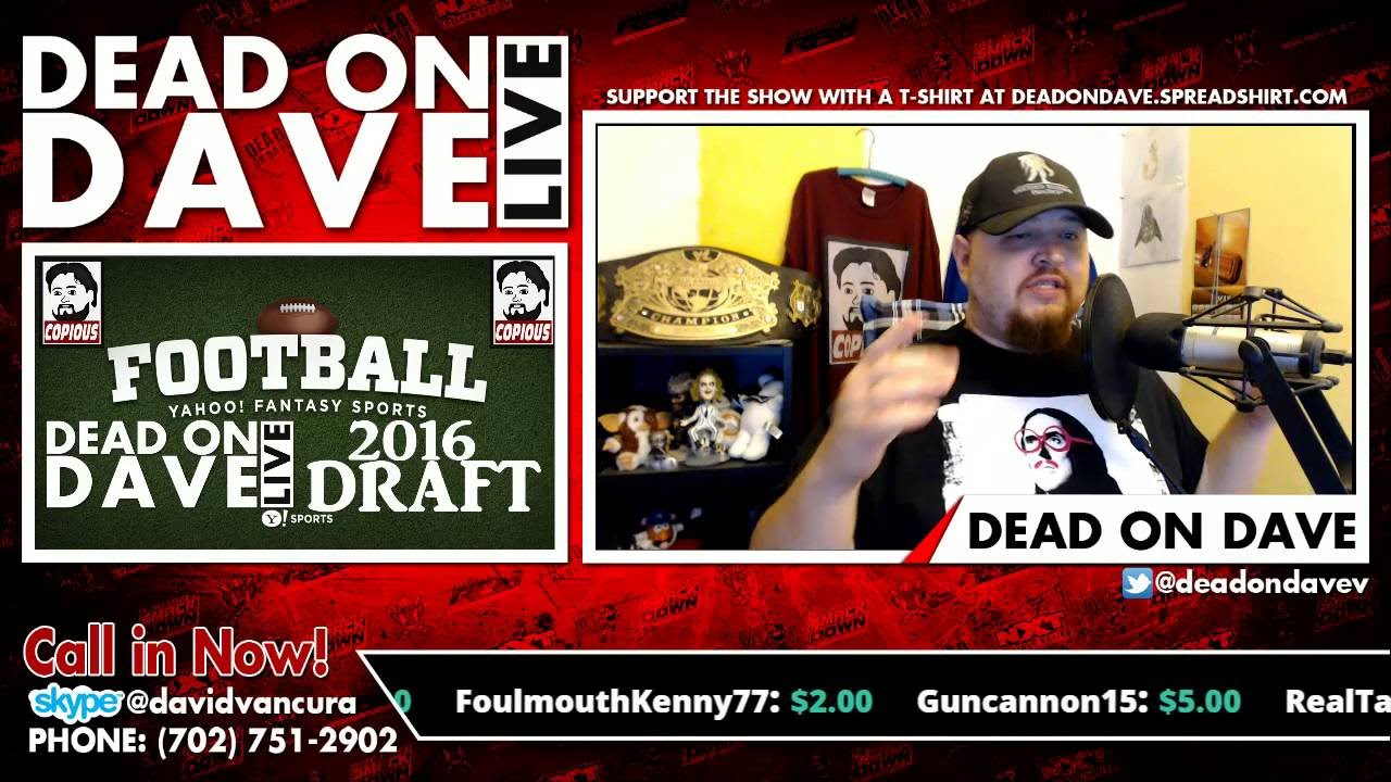 Fantasy Football 2016 LIVE Draft SATURDAY Sept. 3rd 5:30 PM EST! - YouTube