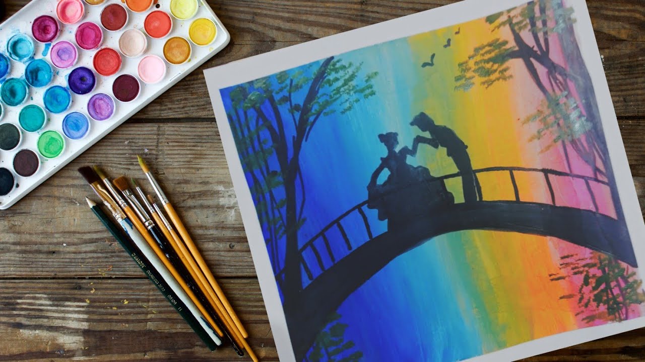 #Romanticcouple #satifying #Acrylic Painting #DIY Couple Painting for