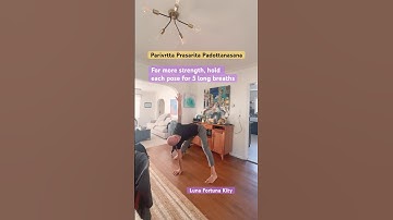 Ground down, twist open 🌱 | Wide-Leg Forward Fold with a Twist | Prasarita Padottanasana”