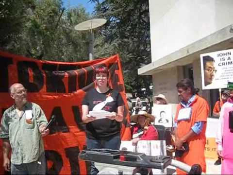 Ruth Fassenbaum at the "Fire John Yoo" Demo at Ber...