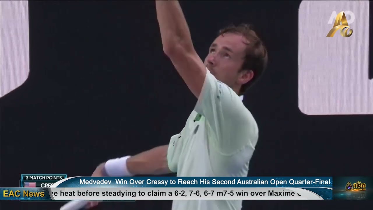 Medvedev Wins Over Cressy to Reach His Second Australian Open Quarter-Final 