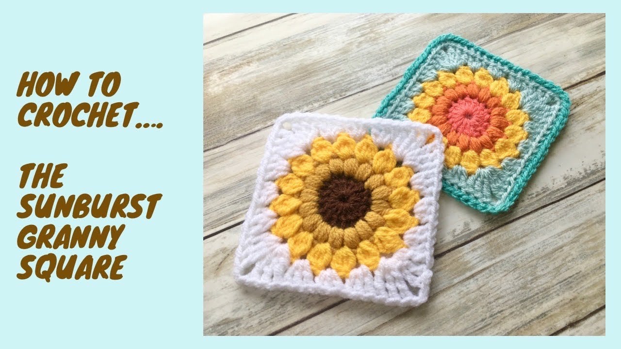 Crochet Sunburst Granny Square (Sunflower Granny Square Tutorial) - Sarah  Maker