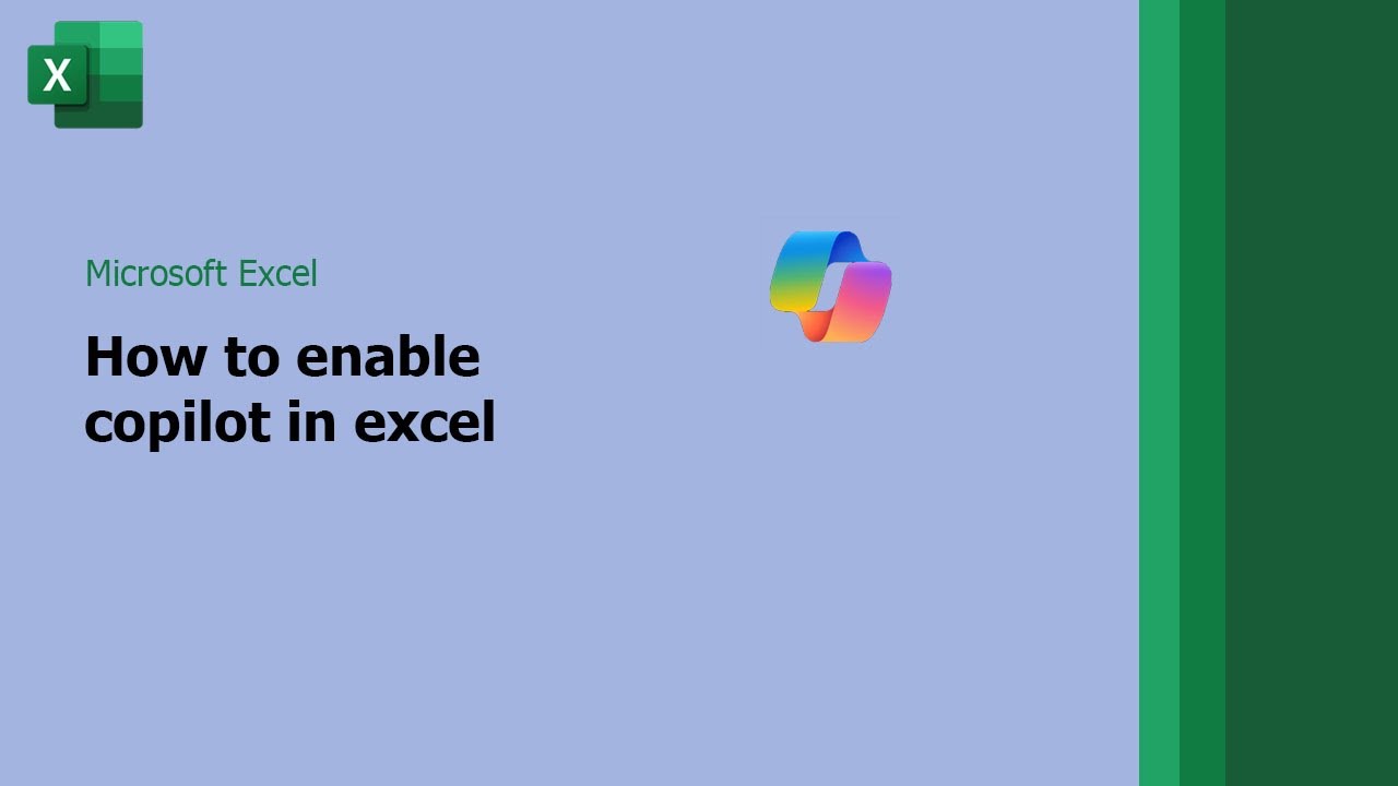 How to enable copilot in excel - YouTube