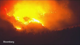 Oct.24 -- a wildfire in northern california has spread to 10,000 acres
fueled by strong winds and dry conditions. the fast-moving brush fire
comes as pg&e co...